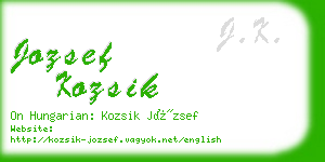 jozsef kozsik business card